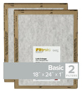 Filtrete FPL21-2PK-24 Flat Panel Air Filter, 24 in L, 18 in W, 2 MERV, For: Air Conditioner, Furnace and HVAC System